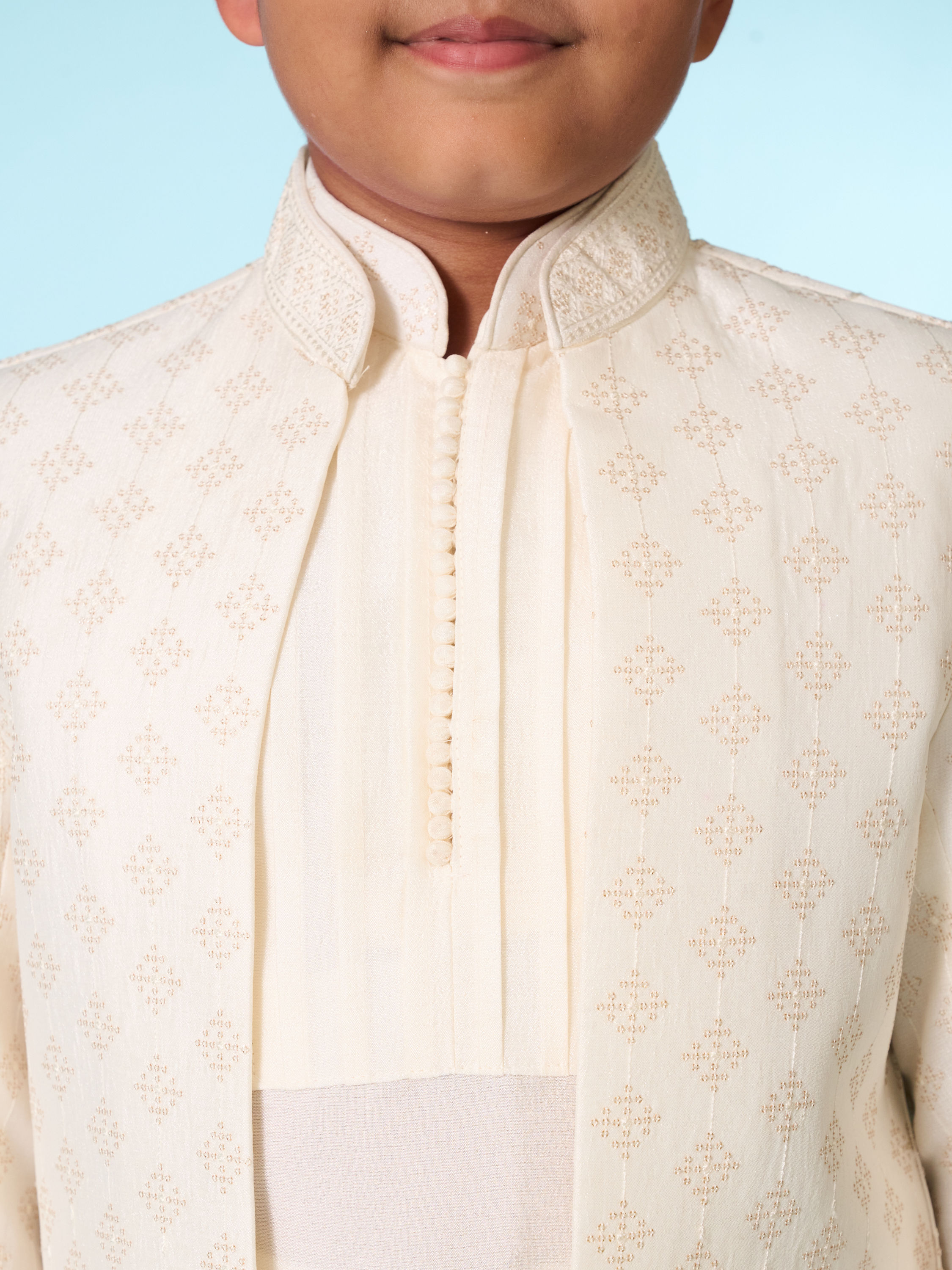 Manyavar Boys Cream Indo Western Ensemble