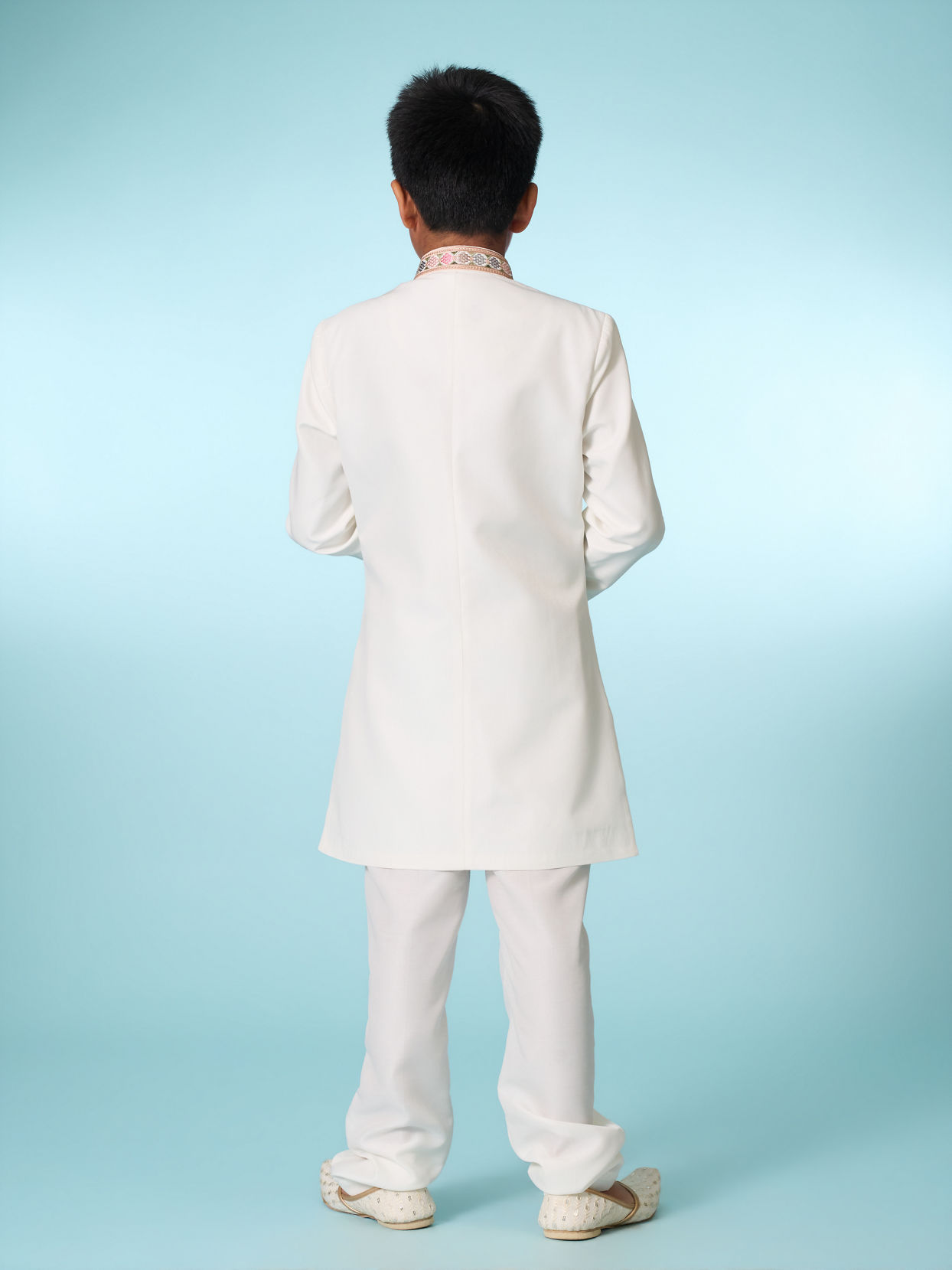 Manyavar Boys Warm White Indo Western Set