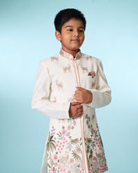 Manyavar Boys Warm White Indo Western Set