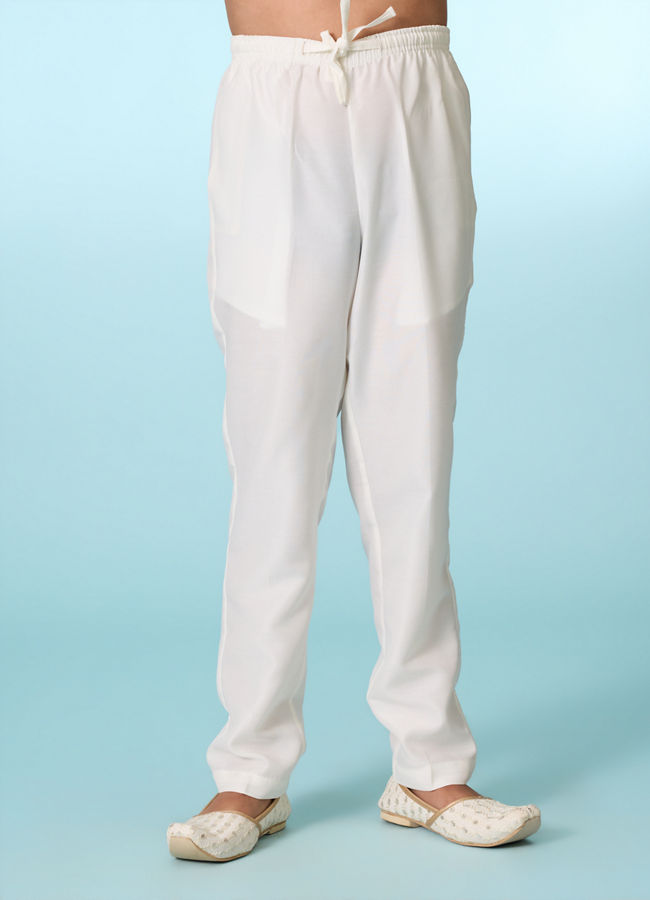Manyavar Boys Warm White Indo Western Set