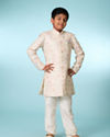Manyavar Boys Cream Indo Western Ensemble