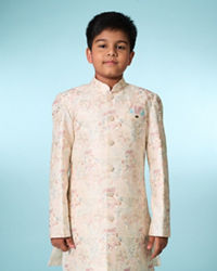 Manyavar Boys Cream Indo Western Ensemble