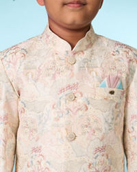 Manyavar Boys Cream Indo Western Ensemble