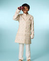 Manyavar Boys Cream Sophisticated Charm Indo Western