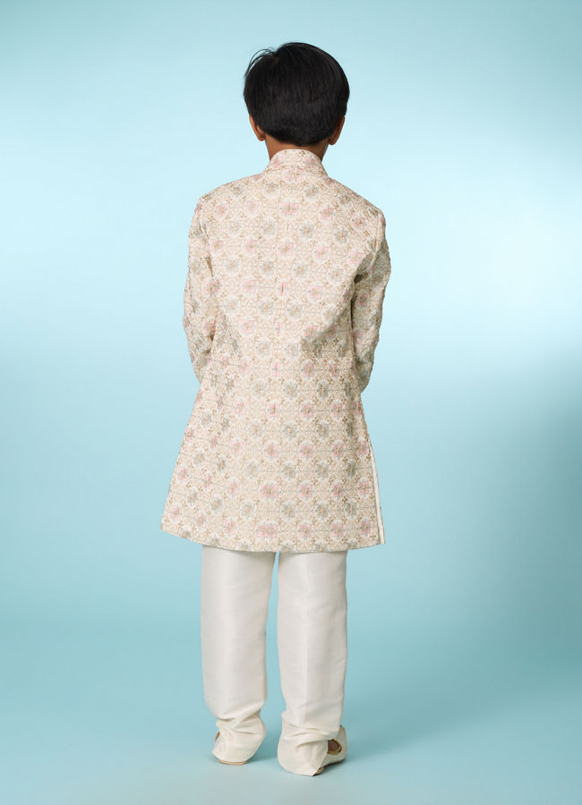 Manyavar Boys Cream Sophisticated Charm Indo Western