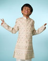 Manyavar Boys Cream Sophisticated Charm Indo Western