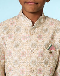 Manyavar Boys Cream Sophisticated Charm Indo Western