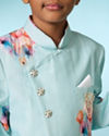 Manyavar Boys Aqua Green Indo Western