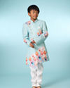 Manyavar Boys Aqua Green Indo Western