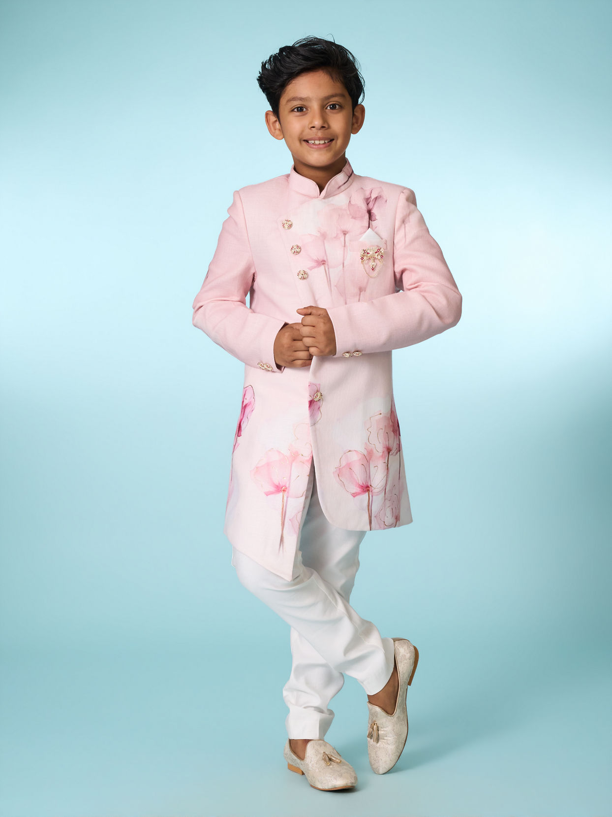 Manyavar Boys Splendid Pink Indo Western