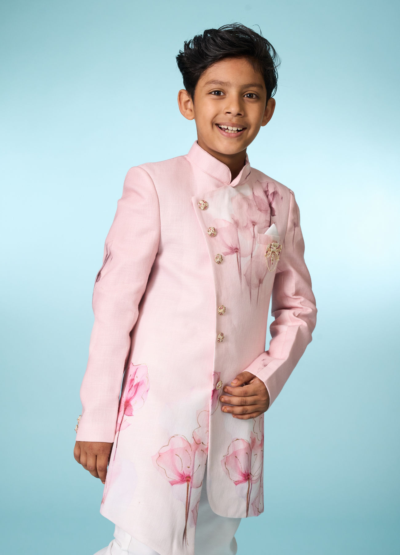 Manyavar Boys Splendid Pink Indo Western