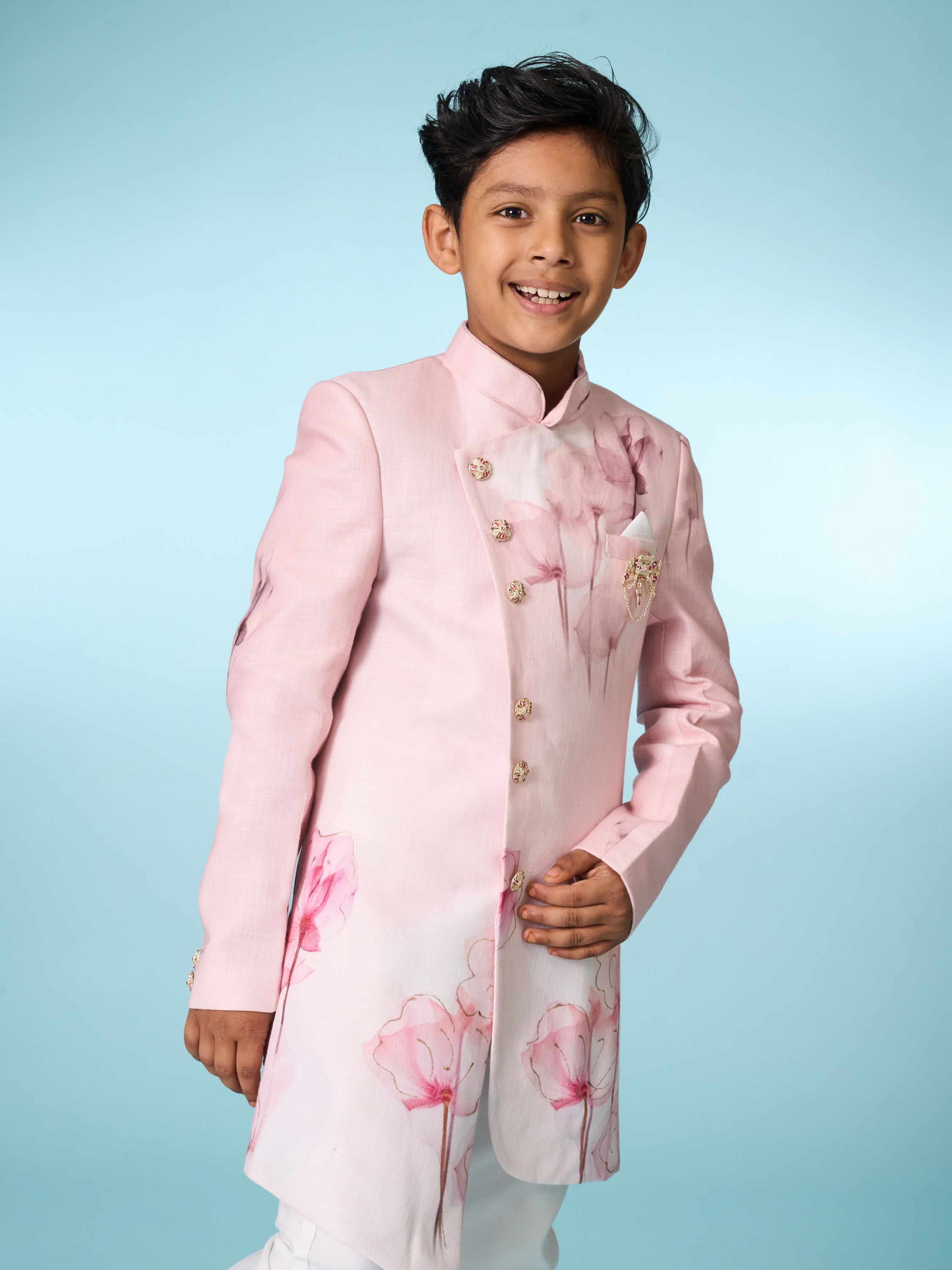 Manyavar Boys Splendid Pink Indo Western