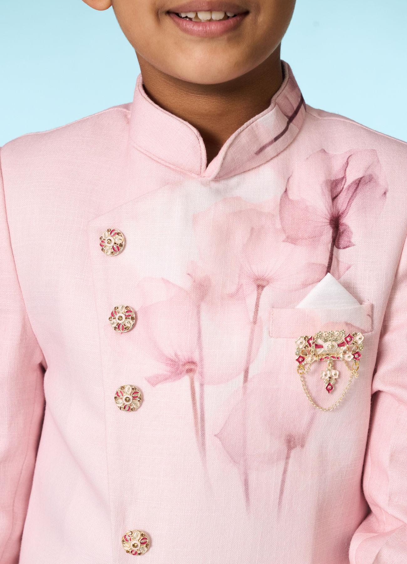 Manyavar Boys Splendid Pink Indo Western