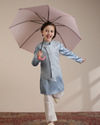 Manyavar Boys Boys Light Blue Diamond Patterned Angrakha Style Jacket Set