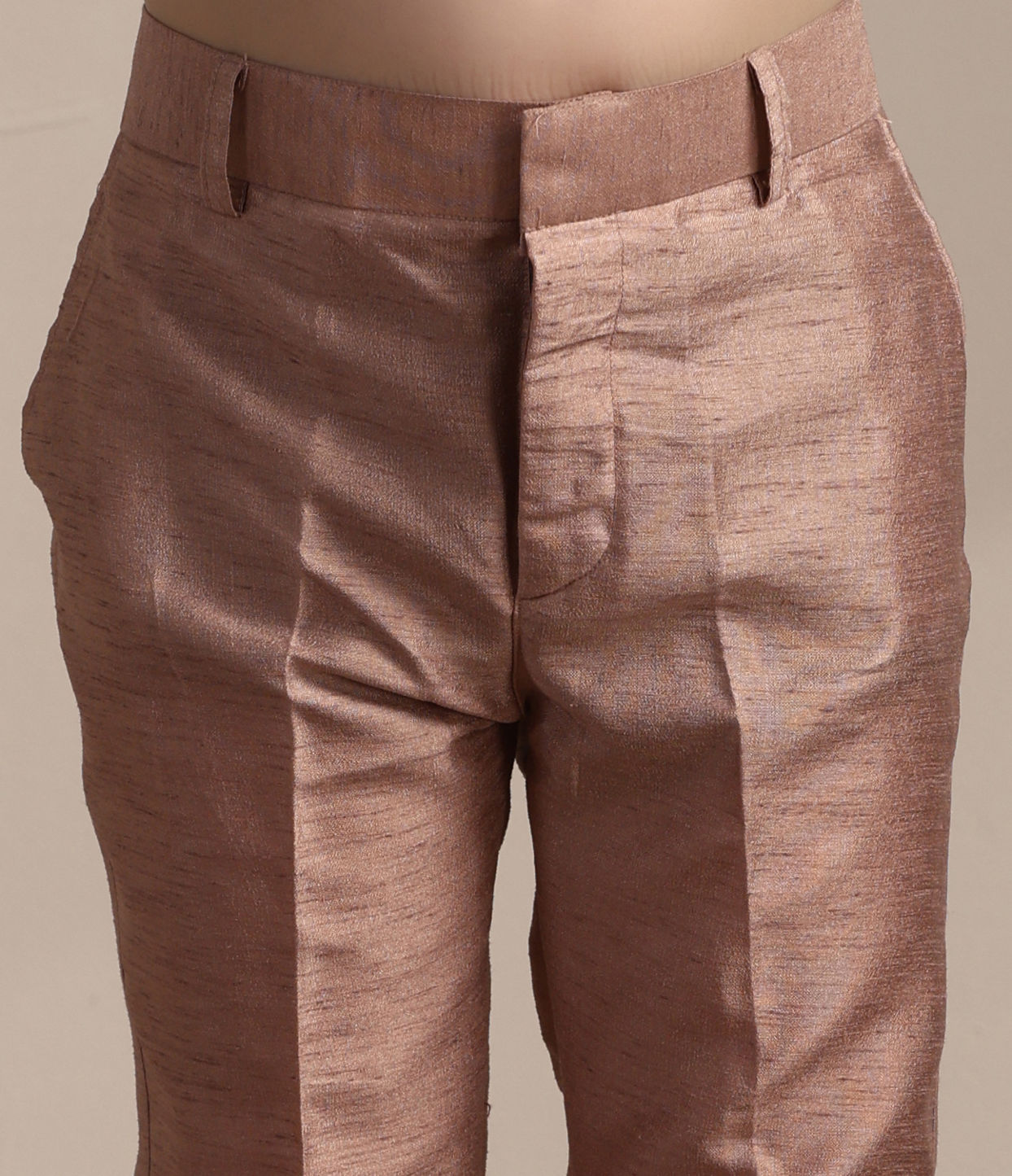 Manyavar Boys Boys Rose Gold Pintuck Detailed Jacket Set