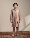 Manyavar Boys Boys Rose Gold Pintuck Detailed Jacket Set