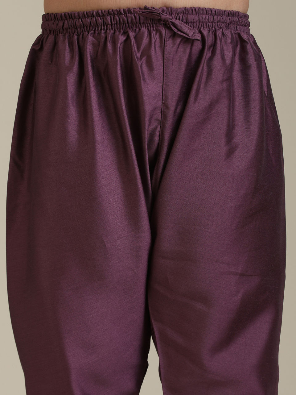 Manyavar Boys Boys Damson Purple Lattice Patterned Jacket Set with Sequin Work