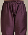 Manyavar Boys Boys Damson Purple Lattice Patterned Jacket Set with Sequin Work