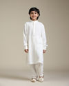 Manyavar Boys Boys Damson Purple Lattice Patterned Jacket Set