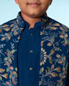 Manyavar Boys Graceful Blue Kurta Jacket Set