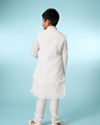 Manyavar Boys Cream Elegance Kurta Jacket Set