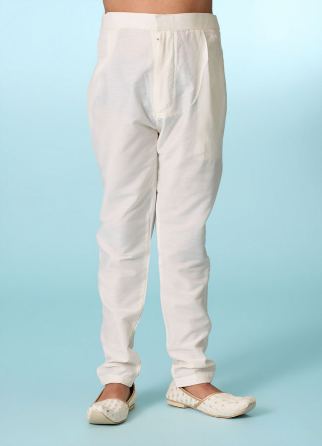 Manyavar Boys Cream Elegance Kurta Jacket Set