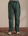 Manyavar Boys Boys Dark Green Floral Printed Angrakha Style Jacket Set