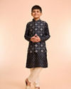 Manyavar Boys Royal Blue Elegance Kurta Jacket Set