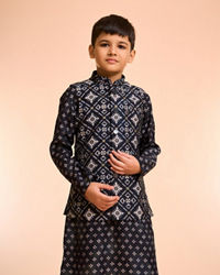 Manyavar Boys Royal Blue Elegance Kurta Jacket Set