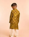 Manyavar Boys Mehndi Green Kurta Jacket Set
