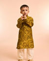 Manyavar Boys Mehndi Green Kurta Jacket Set