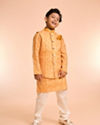 Manyavar Boys Radiant Mustard Kurta Jacket Set