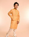 Manyavar Boys Radiant Mustard Kurta Jacket Set