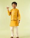 Manyavar Boys Mustard Yellow Sensation Kurta Jacket Set