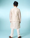 Manyavar Boys Cream Elegance Kurta Jacket Set