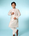 Manyavar Boys Cream Elegance Kurta Jacket Set