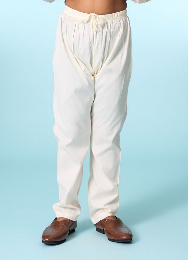 Manyavar Boys Cream Elegance Kurta Jacket Set