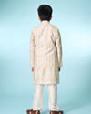 Manyavar Boys Regal Cream Kurta Set Jacket