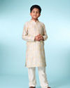 Manyavar Boys Regal Cream Kurta Set Jacket