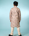 Manyavar Boys Beige Kurta Jacket Set