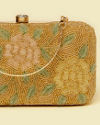 alt message - Mohey Women Beige Silk with Hand Embroidery and Moti Work Bag image number 1