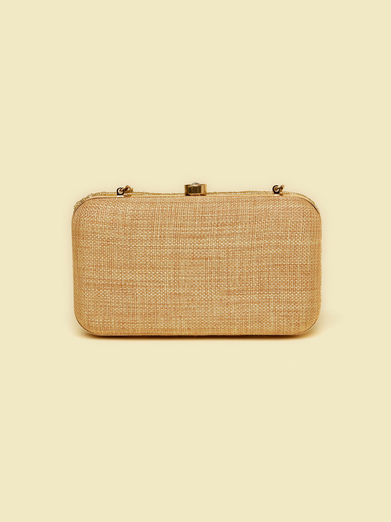 Mohey Women Beige Silk with Hand Embroidery and Moti Work Bag