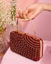 Mohey Women Maroon Exquisite Celebration Clutch Bag