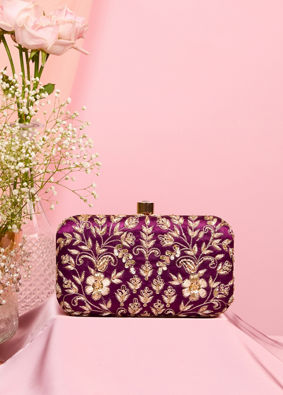 Mohey Women Wine Elegance Clutch Bag