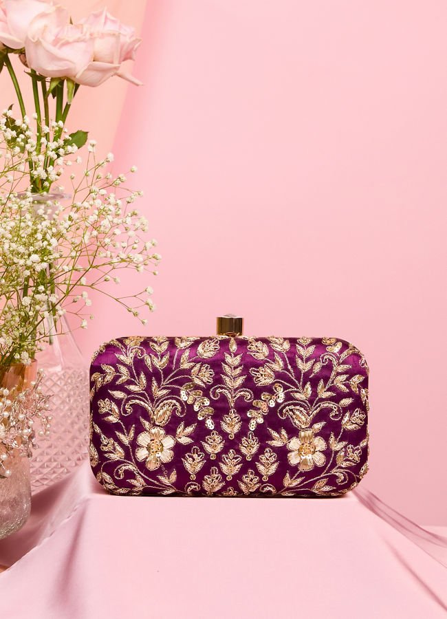 Mohey Women Wine Elegance Clutch Bag