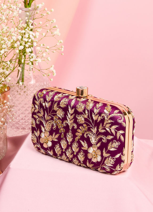 Mohey Women Wine Elegance Clutch Bag