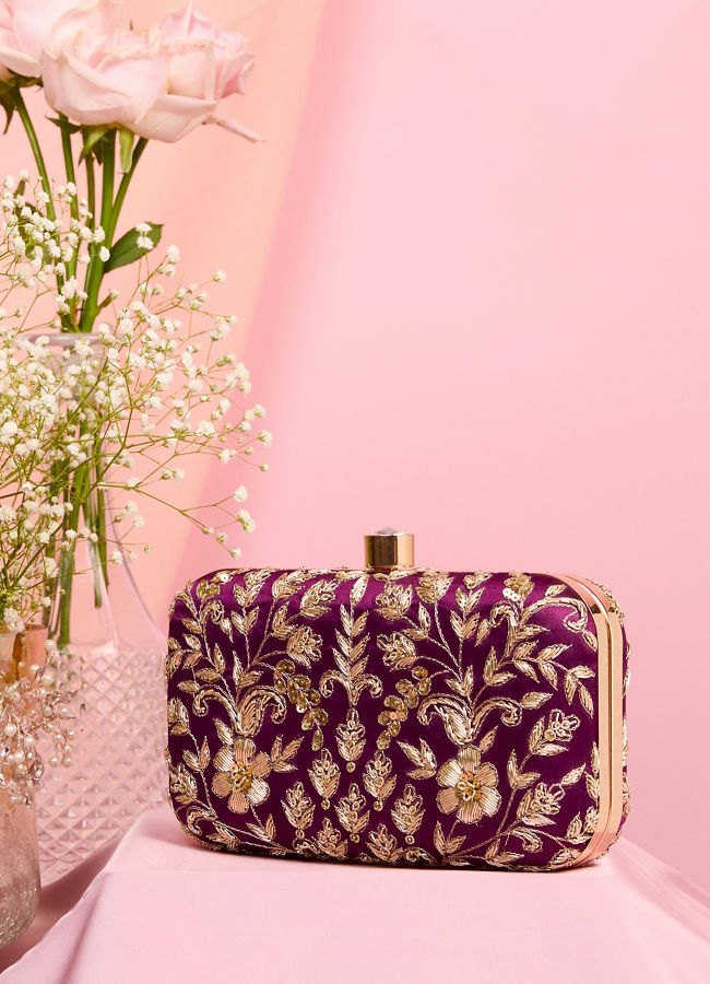 Mohey Women Wine Elegance Clutch Bag