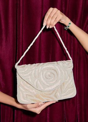 Mohey Women Cream Colored Envelope Bag
