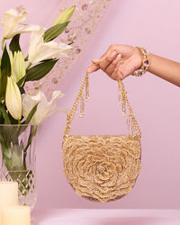 Mohey Women Glittery Gold Festive Purse