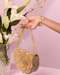 Mohey Women Glittery Gold Festive Purse